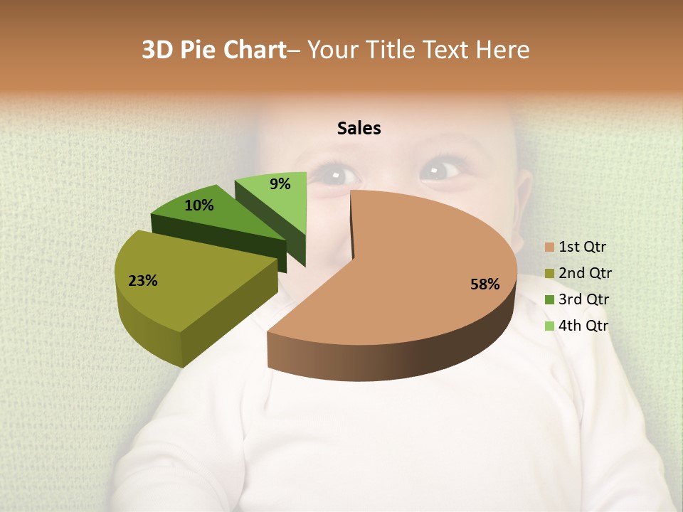 A Smiling Baby Laying On A Green Blanket PowerPoint Template