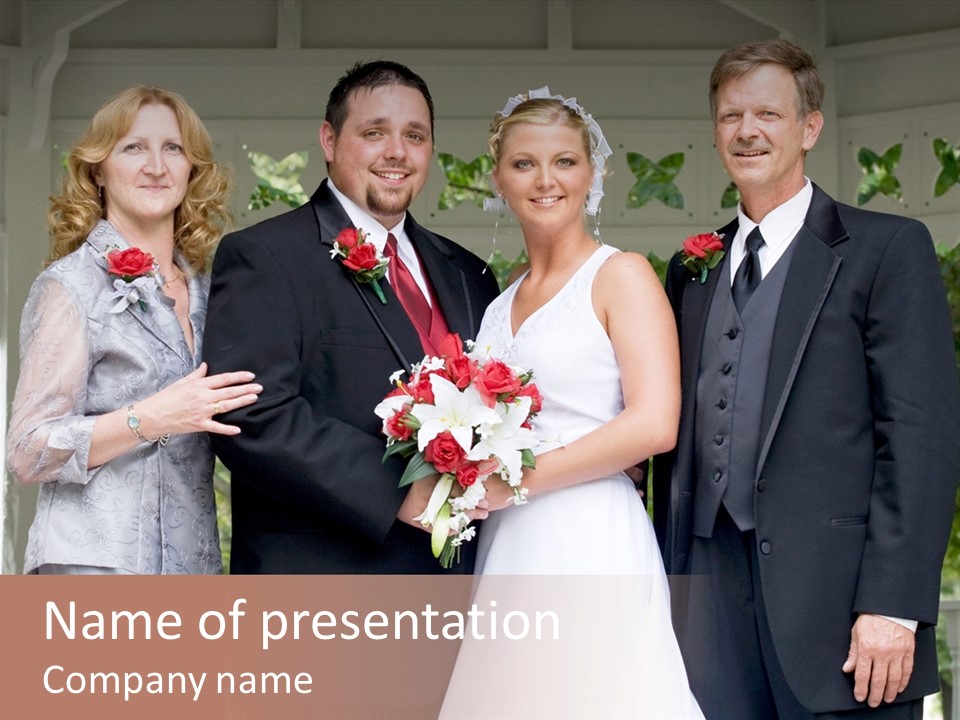 Happiness Caucasian Marriage PowerPoint Template