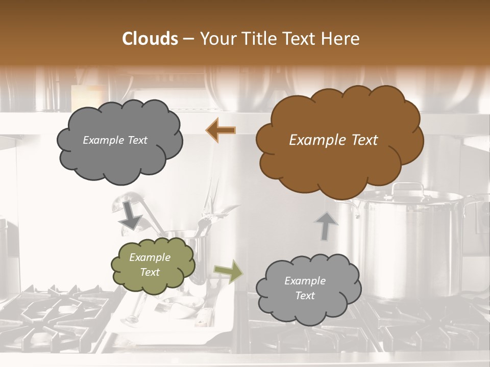 A Bunch Of Pots And Pans On A Shelf PowerPoint Template