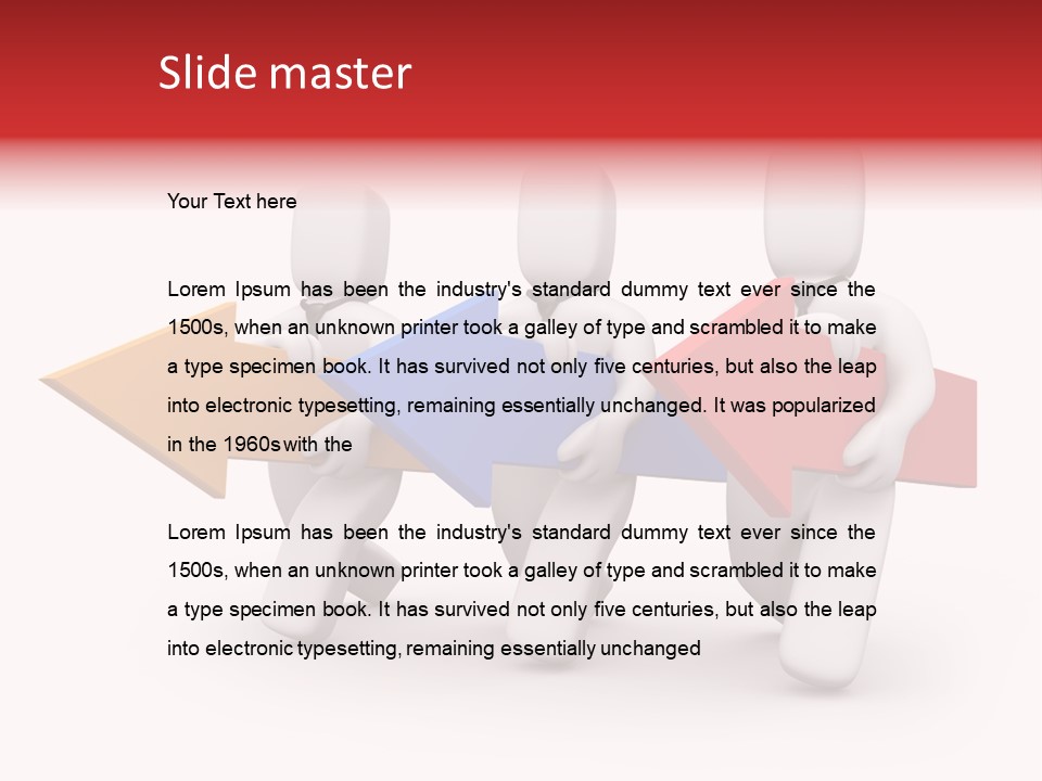 A Group Of People Carrying Arrows Powerpoint Template PowerPoint Template