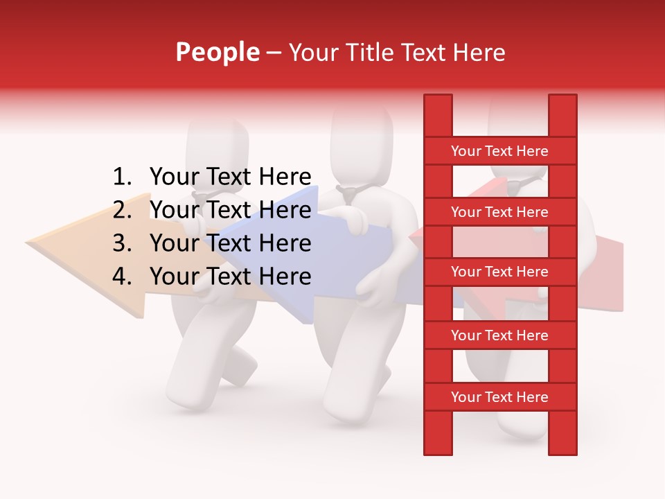 A Group Of People Carrying Arrows Powerpoint Template PowerPoint Template