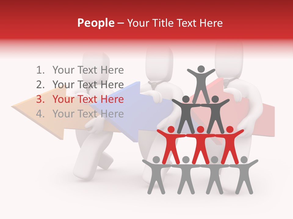 A Group Of People Carrying Arrows Powerpoint Template PowerPoint Template