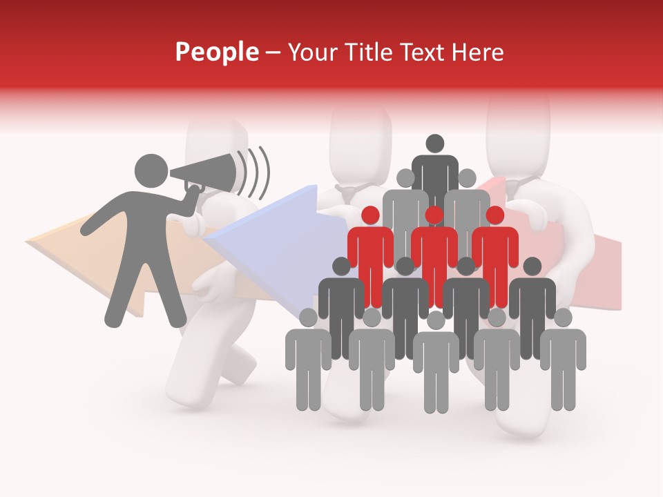A Group Of People Carrying Arrows Powerpoint Template PowerPoint Template