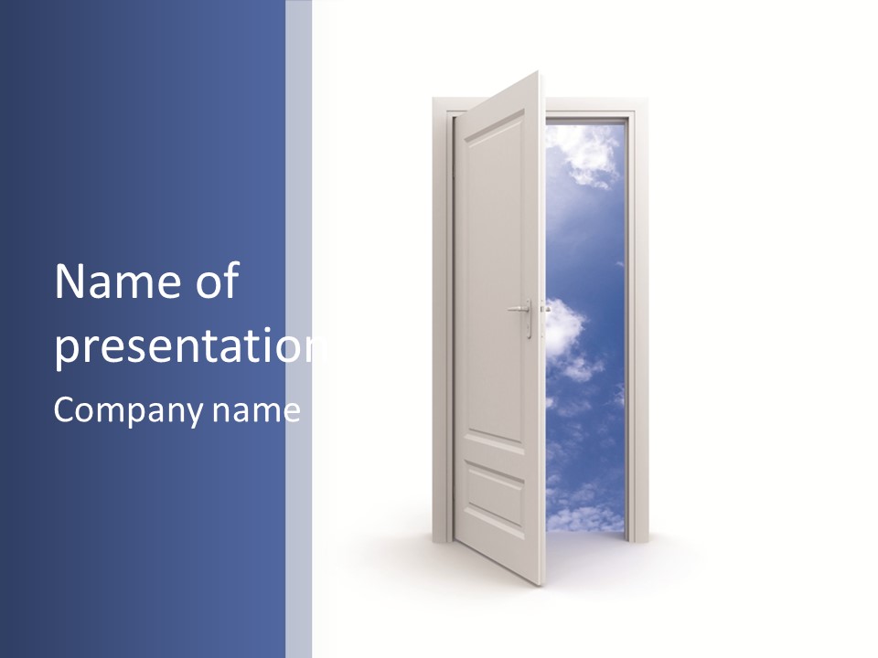 An Open Door With A Sky In The Background PowerPoint Template