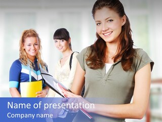 Adolescent Girlfriends Casual PowerPoint Template