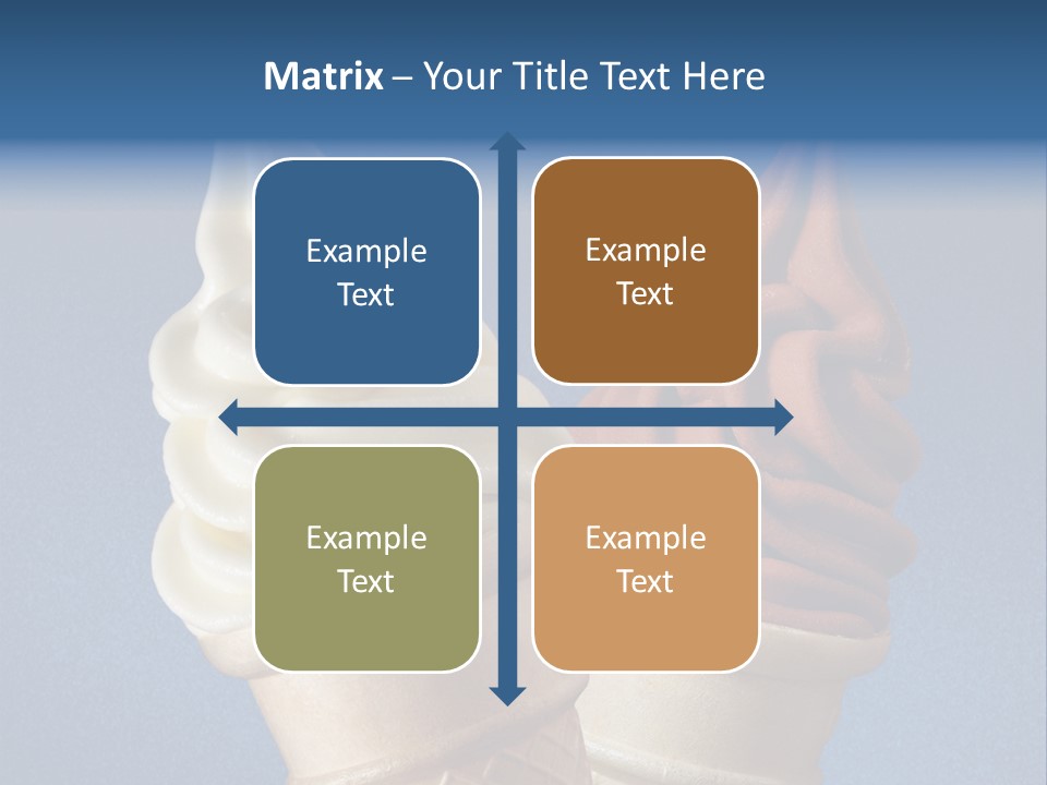 Two Ice Cream Cones On A Blue Background PowerPoint Template