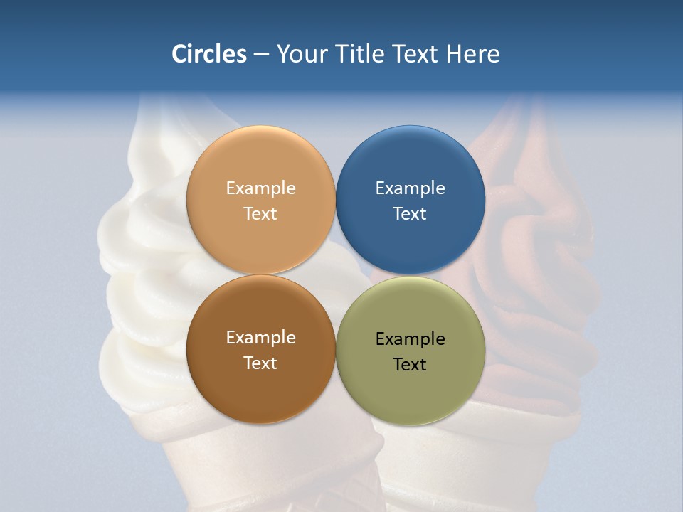 Two Ice Cream Cones On A Blue Background PowerPoint Template