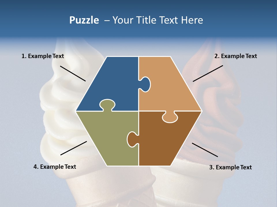 Two Ice Cream Cones On A Blue Background PowerPoint Template