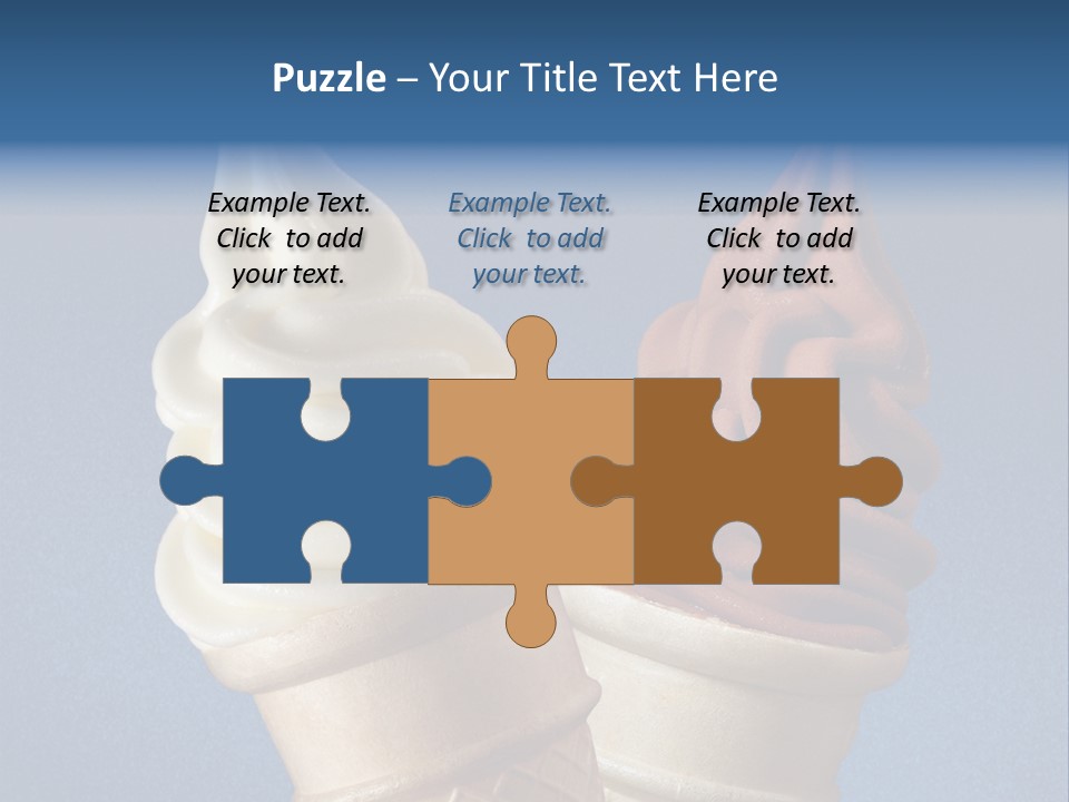 Two Ice Cream Cones On A Blue Background PowerPoint Template