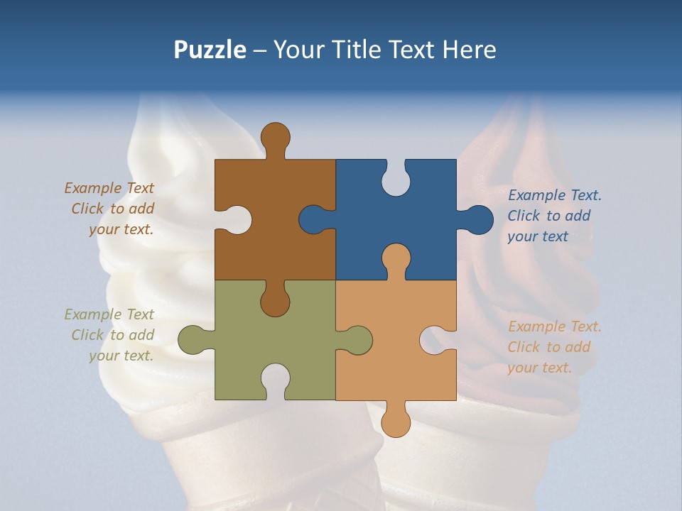 Two Ice Cream Cones On A Blue Background PowerPoint Template