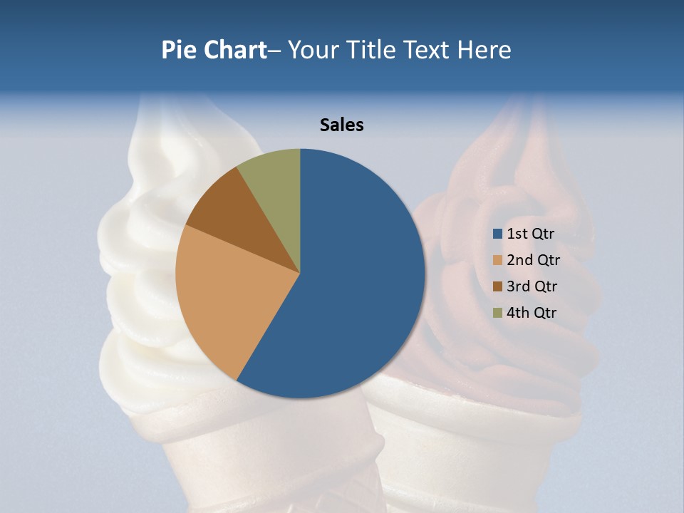 Two Ice Cream Cones On A Blue Background PowerPoint Template