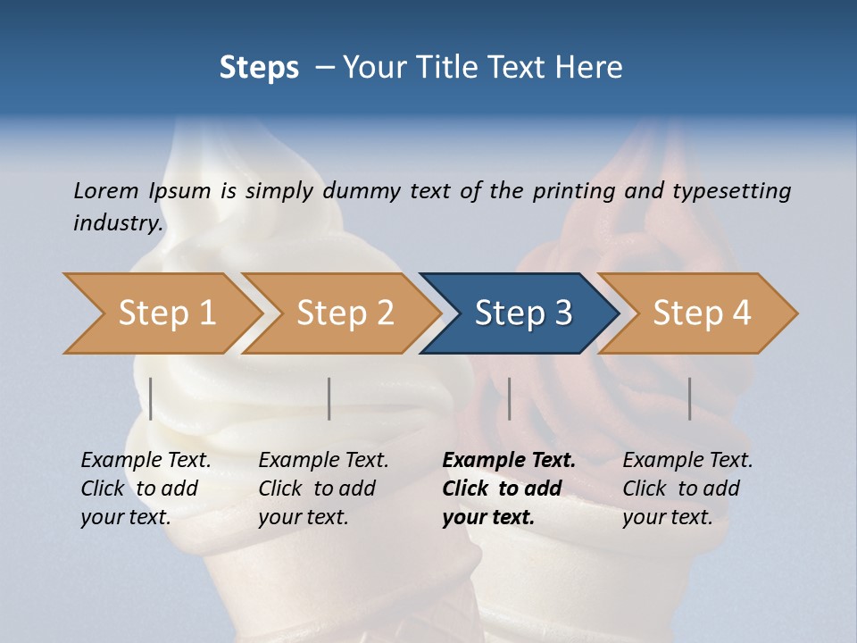 Two Ice Cream Cones On A Blue Background PowerPoint Template