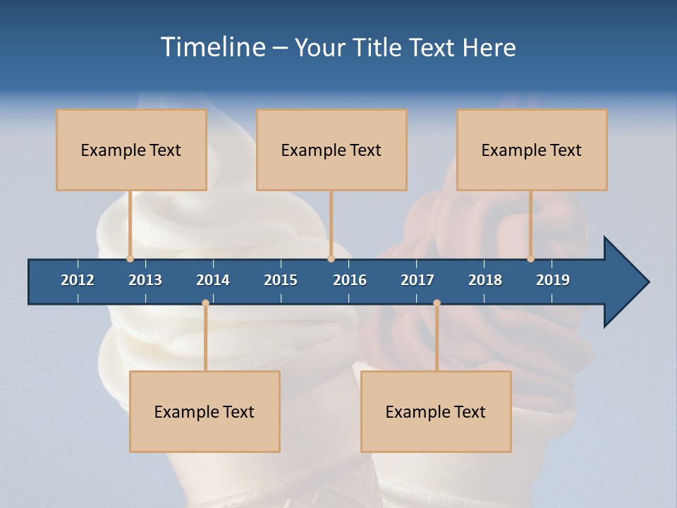 Two Ice Cream Cones On A Blue Background PowerPoint Template