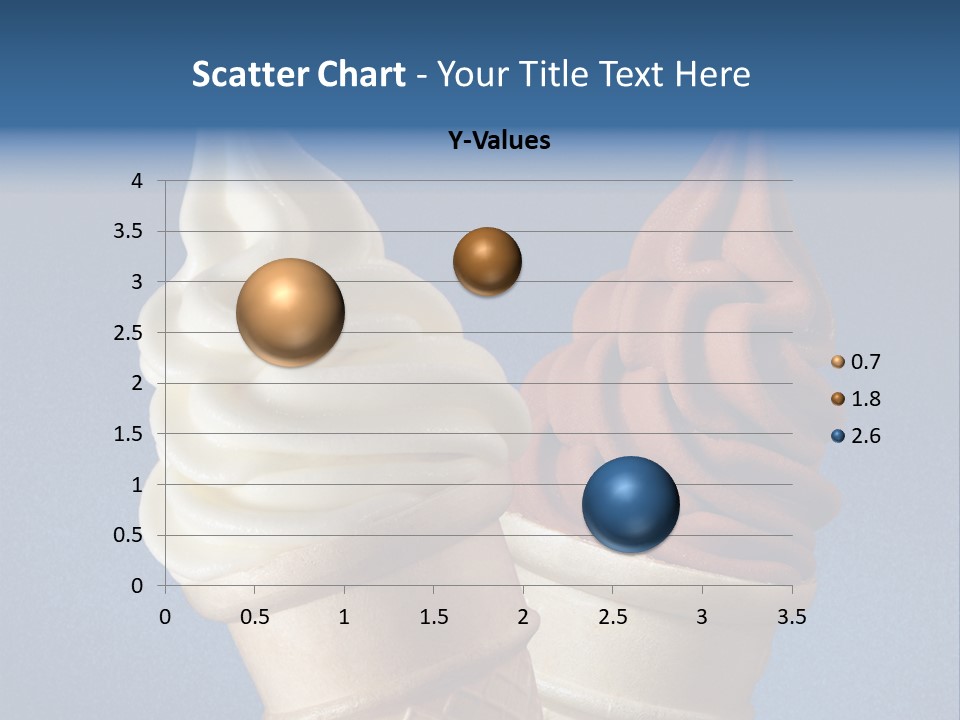 Two Ice Cream Cones On A Blue Background PowerPoint Template