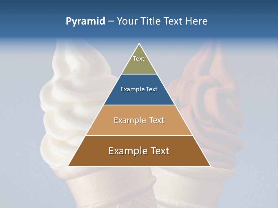Two Ice Cream Cones On A Blue Background PowerPoint Template