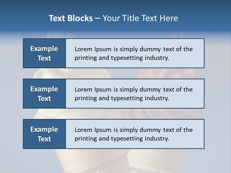 Two Ice Cream Cones On A Blue Background PowerPoint Template