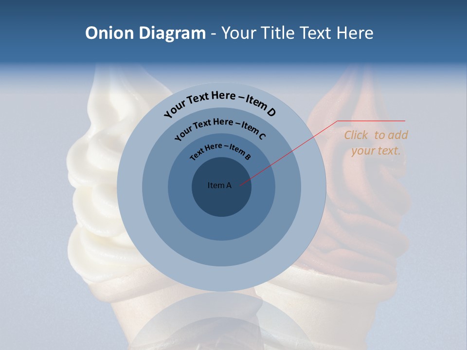 Two Ice Cream Cones On A Blue Background PowerPoint Template