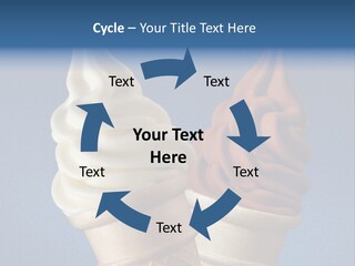 Two Ice Cream Cones On A Blue Background PowerPoint Template