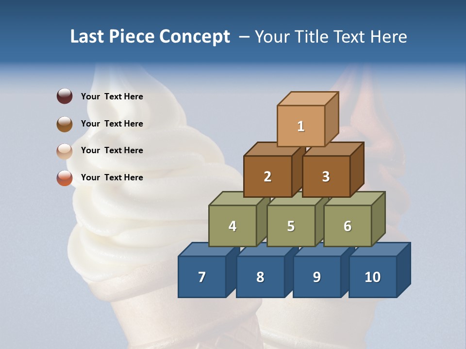 Two Ice Cream Cones On A Blue Background PowerPoint Template