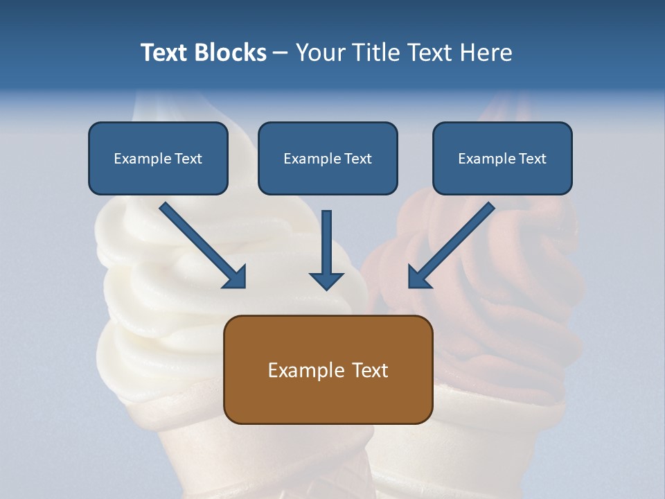 Two Ice Cream Cones On A Blue Background PowerPoint Template