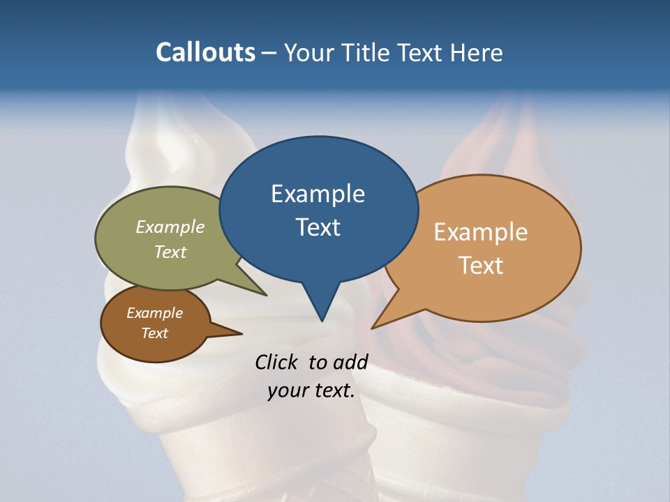 Two Ice Cream Cones On A Blue Background PowerPoint Template