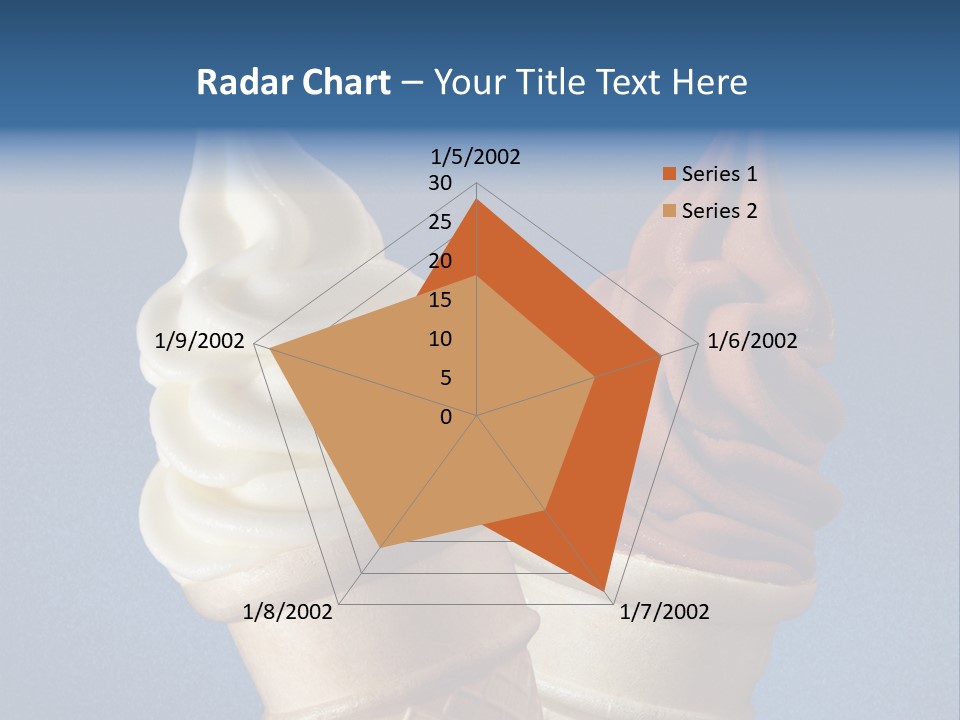 Two Ice Cream Cones On A Blue Background PowerPoint Template