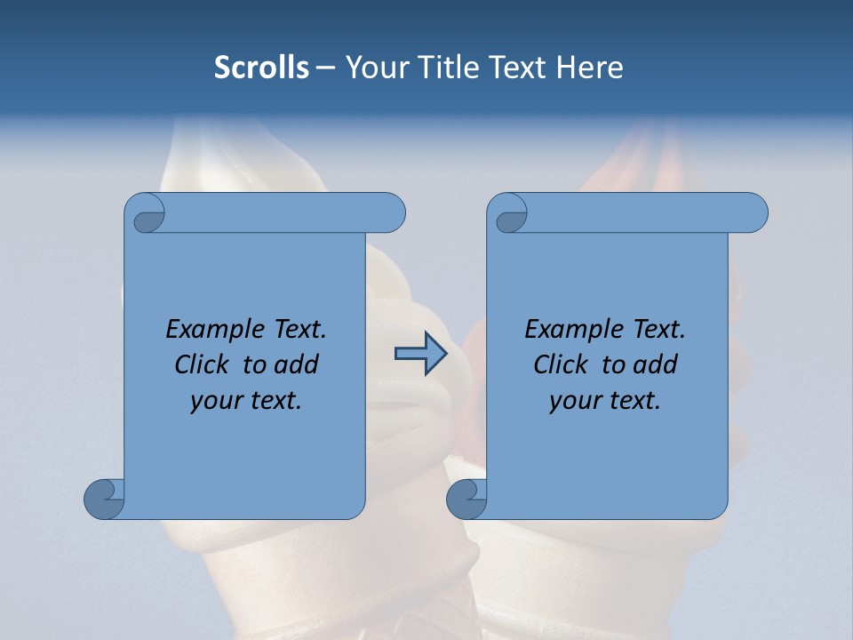 Two Ice Cream Cones On A Blue Background PowerPoint Template