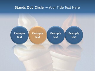 Two Ice Cream Cones On A Blue Background PowerPoint Template