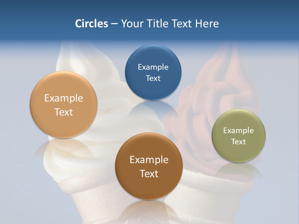 Two Ice Cream Cones On A Blue Background PowerPoint Template