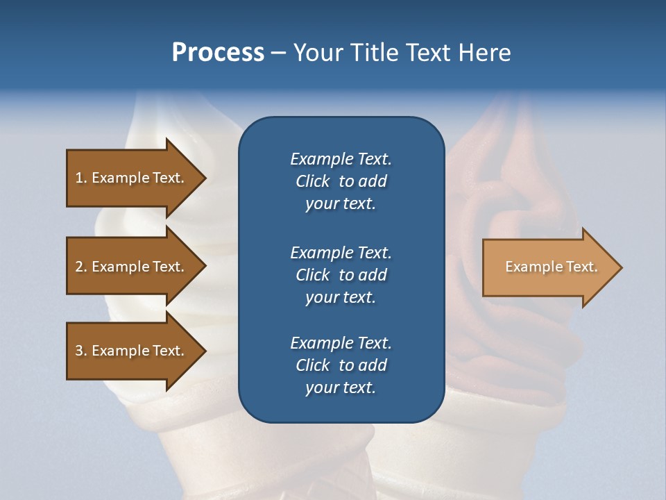 Two Ice Cream Cones On A Blue Background PowerPoint Template
