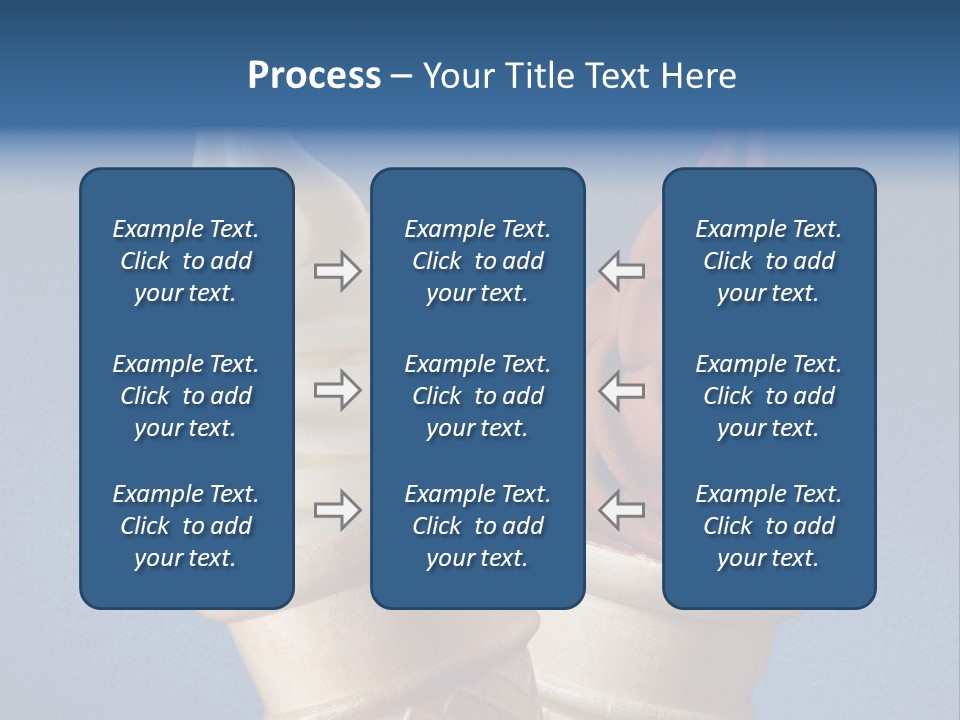 Two Ice Cream Cones On A Blue Background PowerPoint Template