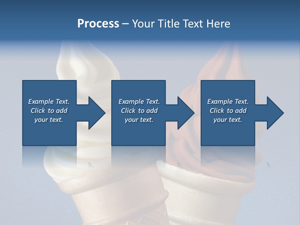 Two Ice Cream Cones On A Blue Background PowerPoint Template