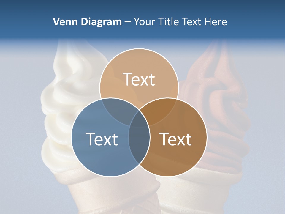 Two Ice Cream Cones On A Blue Background PowerPoint Template