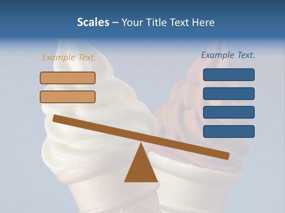 Two Ice Cream Cones On A Blue Background PowerPoint Template