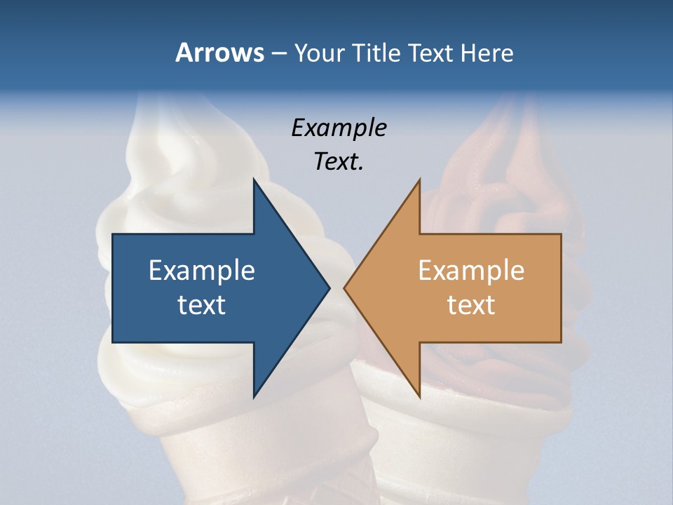 Two Ice Cream Cones On A Blue Background PowerPoint Template