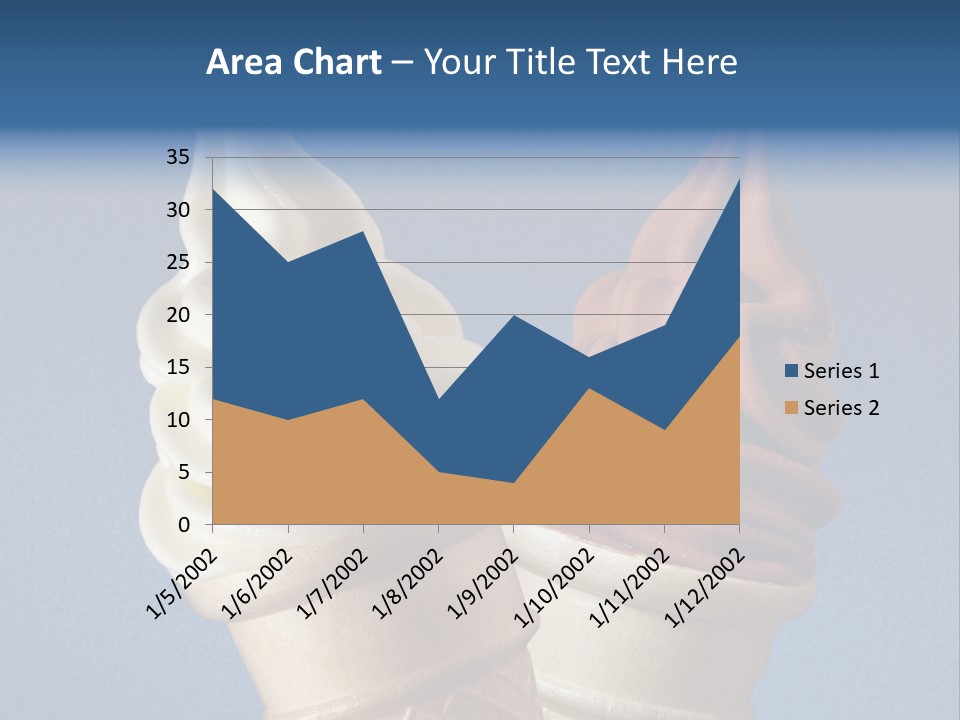 Two Ice Cream Cones On A Blue Background PowerPoint Template