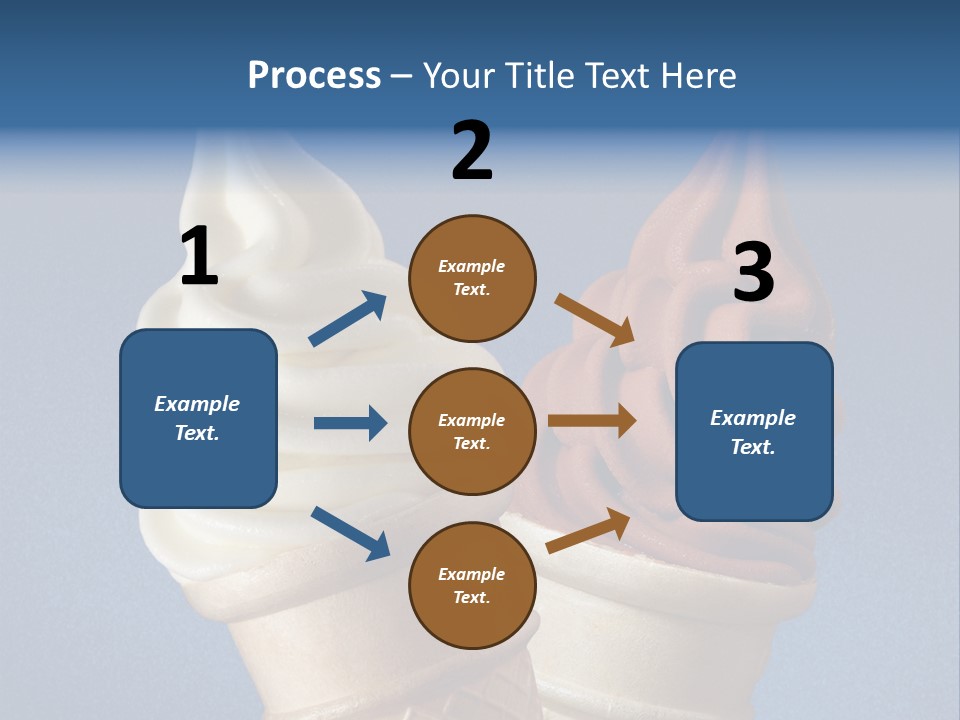 Two Ice Cream Cones On A Blue Background PowerPoint Template