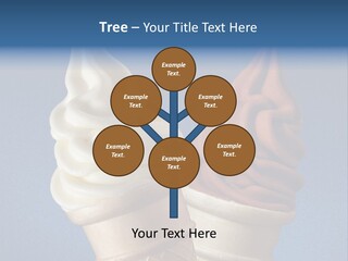 Two Ice Cream Cones On A Blue Background PowerPoint Template