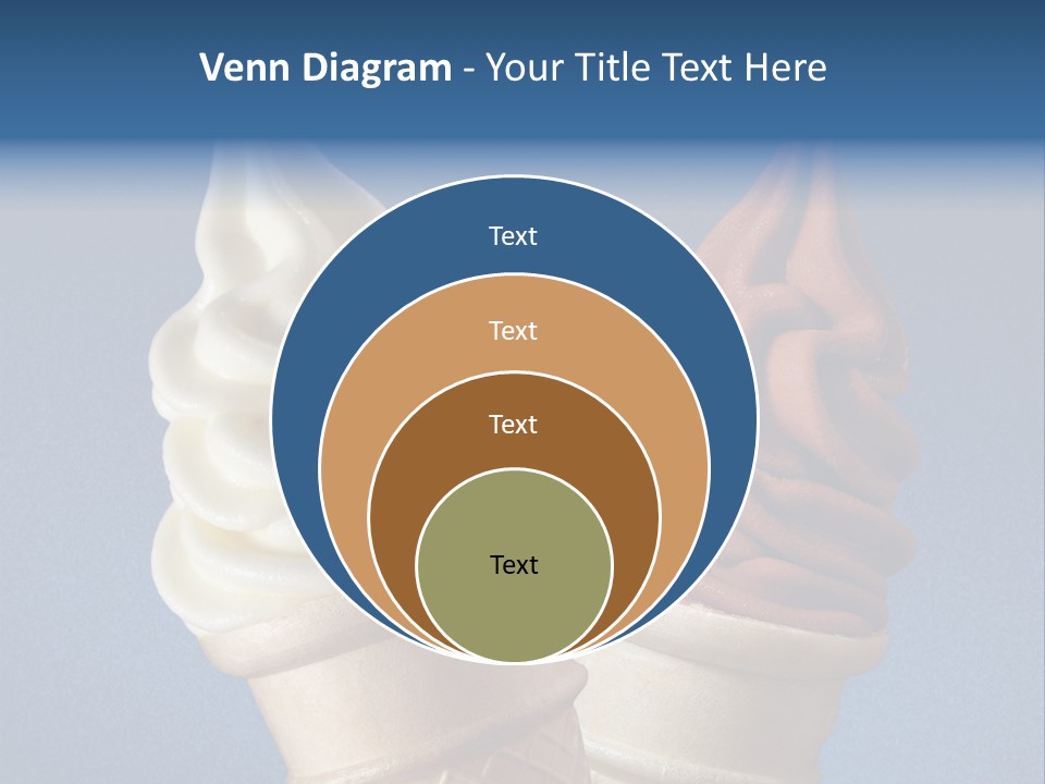 Two Ice Cream Cones On A Blue Background PowerPoint Template