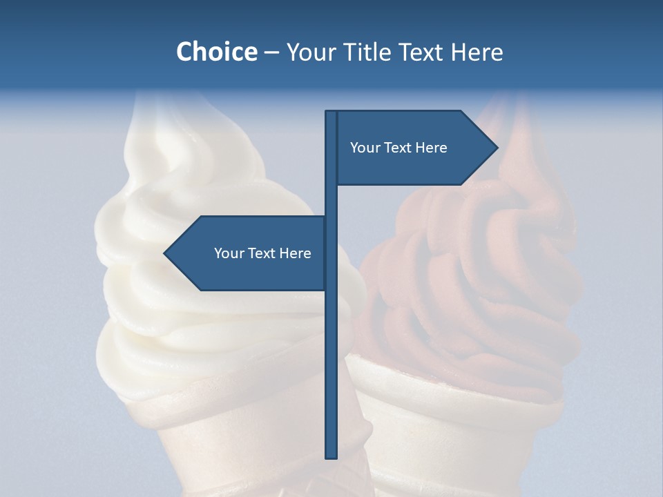 Two Ice Cream Cones On A Blue Background PowerPoint Template
