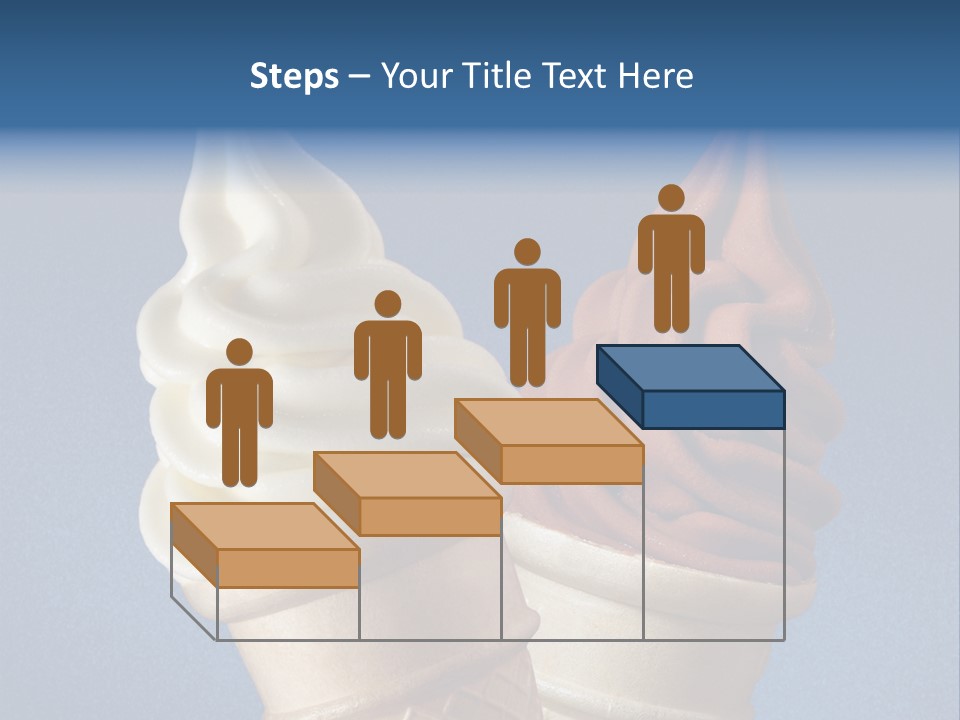 Two Ice Cream Cones On A Blue Background PowerPoint Template