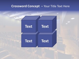 A Lecture Hall With Rows Of Chairs And A Projector Screen PowerPoint Template