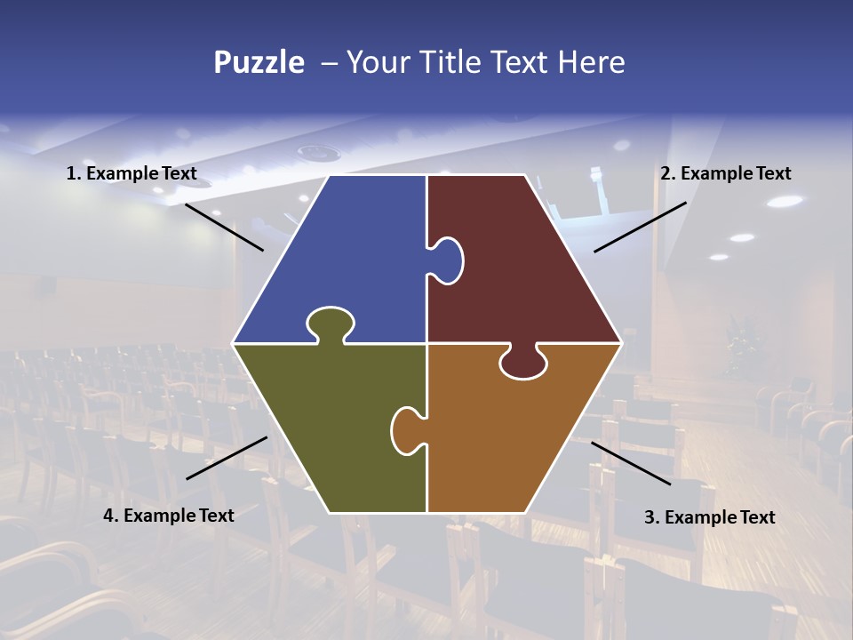A Lecture Hall With Rows Of Chairs And A Projector Screen PowerPoint Template