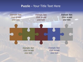 A Lecture Hall With Rows Of Chairs And A Projector Screen PowerPoint Template