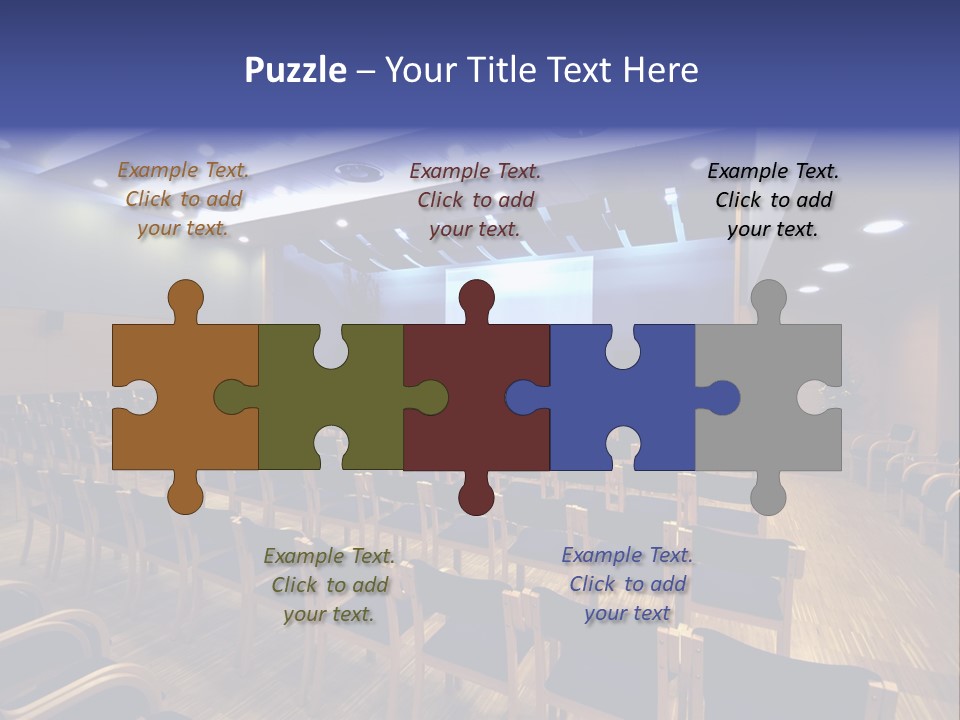 A Lecture Hall With Rows Of Chairs And A Projector Screen PowerPoint Template