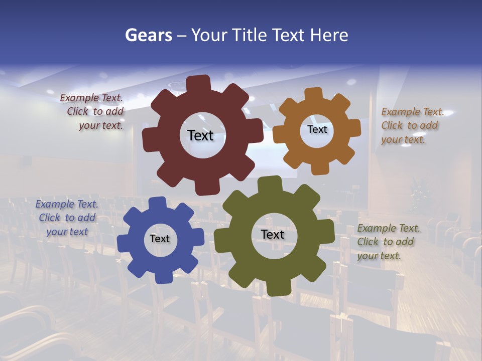 A Lecture Hall With Rows Of Chairs And A Projector Screen PowerPoint Template