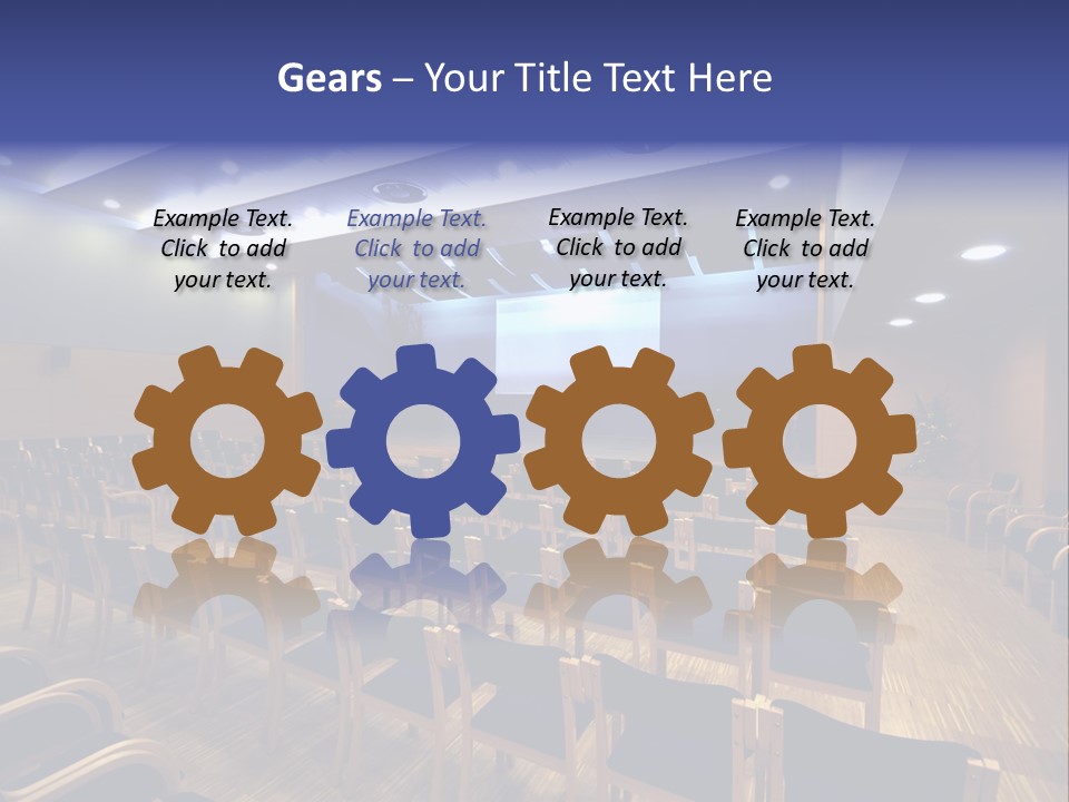 A Lecture Hall With Rows Of Chairs And A Projector Screen PowerPoint Template