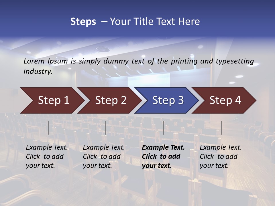 A Lecture Hall With Rows Of Chairs And A Projector Screen PowerPoint Template