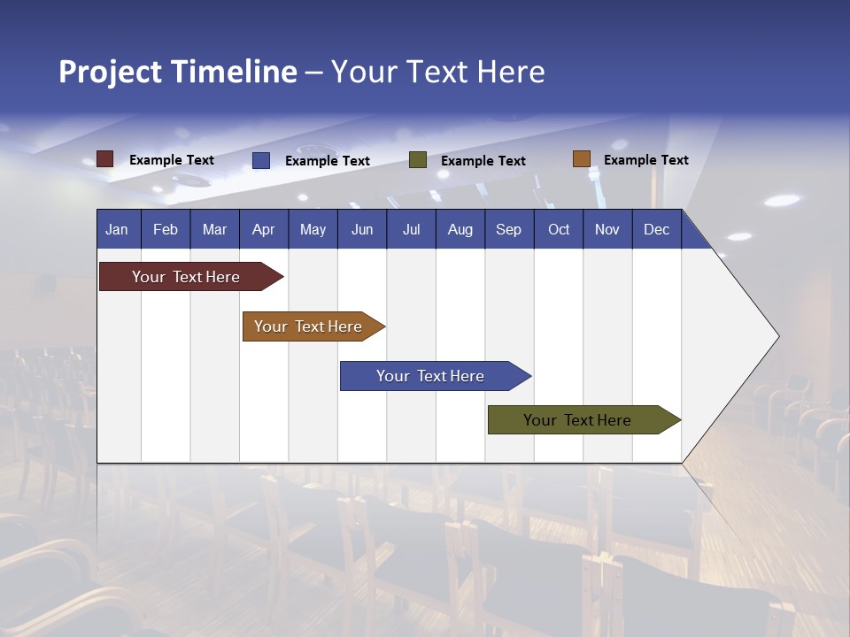 A Lecture Hall With Rows Of Chairs And A Projector Screen PowerPoint Template