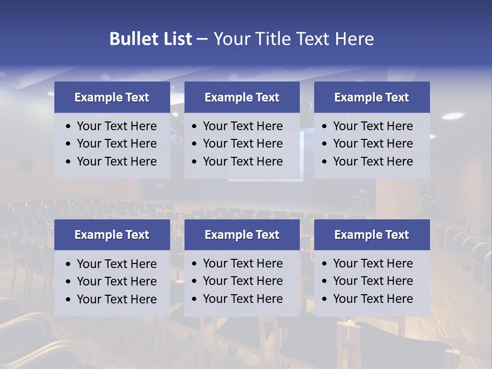 A Lecture Hall With Rows Of Chairs And A Projector Screen PowerPoint Template